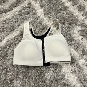 Nike White and Black Sports Bra